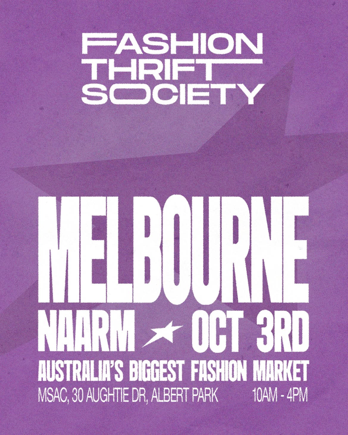 Fashion Thrift Society 3rd October - MSAC, Albert Park