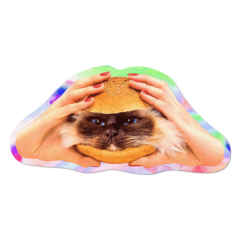 Holographic Catburger by Toiletpaper - Die-Cut Sticker