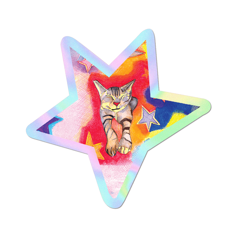 Star Kitty 1 by Keren Cytter (bookish) - Die-Cut Sticker