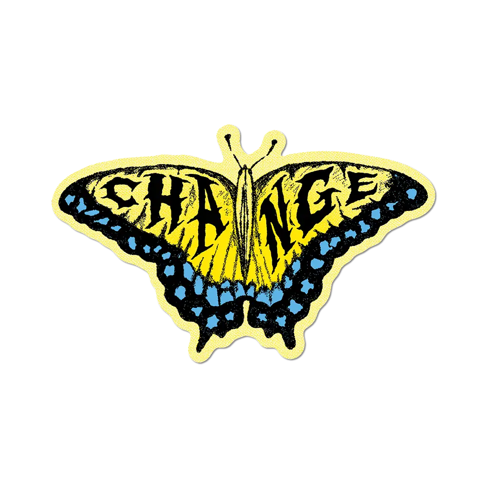 Butterfly 'Change' Sticker
